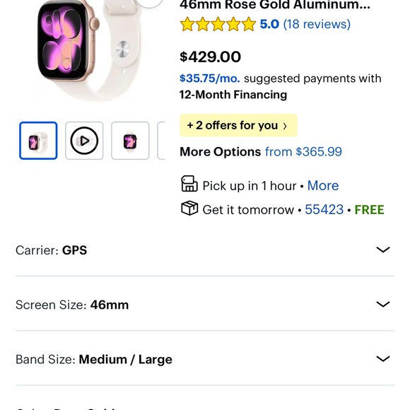 Apple Smartwatch in Rose Gold and White